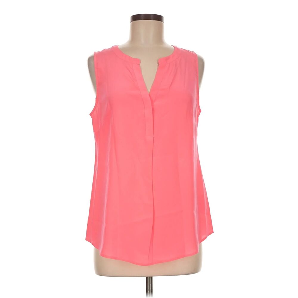 Lilly Pulitzer Coral Silk Sleeveless Popover Top Sz XL